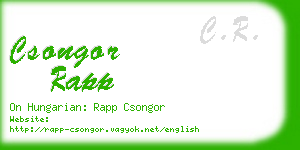 csongor rapp business card